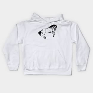 rearing horse outline Kids Hoodie